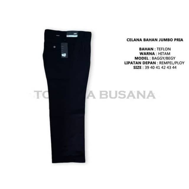  Celana  Bahan Kerja Pria  Warna Hitam Polos Model Begy Baggy  