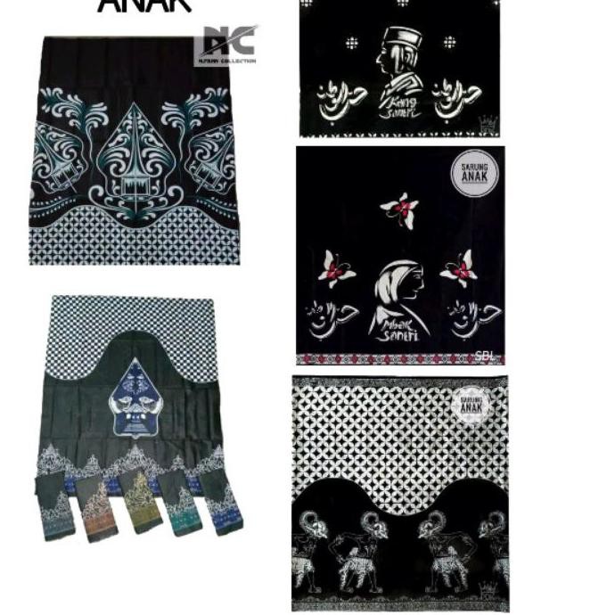 TERLARIS DAN TERMURAH SARUNG BATIK ANAK PRINT MOTIF WAYANG, ONTEL, BRCAK, MACAN, KANG SANTRI, BENOWO