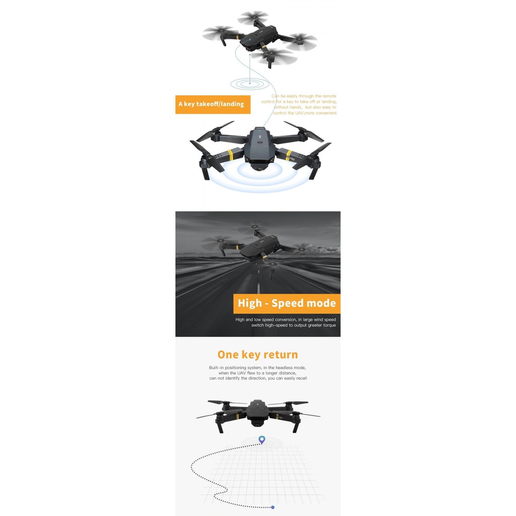 AKN88 - Eachine E58 Drone Foldable Quadcopter WIFI with 2MP Wide Angle Camera