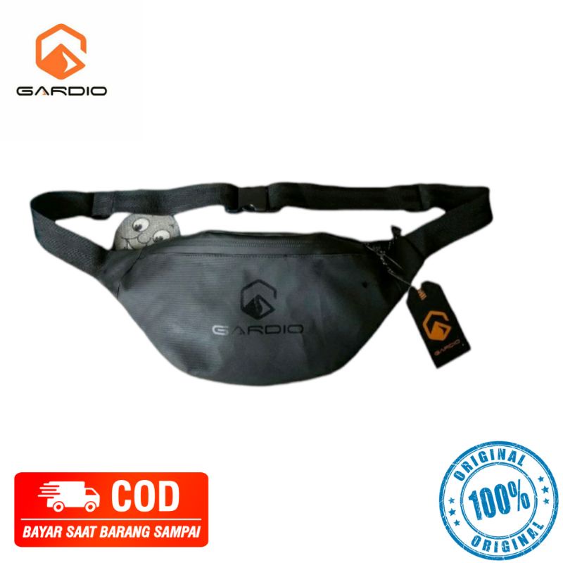 Tas Waistbag Pria Wanita Gardio ORI Full Black Tas Selempang Waterproof Anti Air