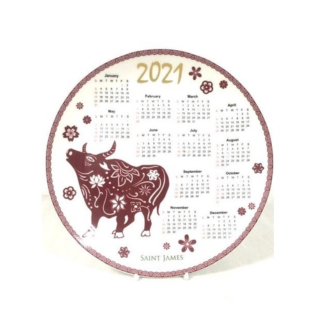 

Office & Stationery | Document Organizer | Saint James Ceramic Plate Calendar - Piring Kalender Pajangan Red Cow | Best Seller