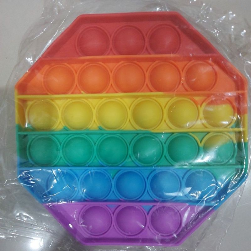 POP IT BENTUK-BENTUK MAINAN ANAK IMPOR-OCTAGON RAINBOW