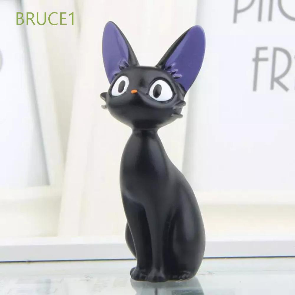 Bruce1 Mainan Action Figure Kartun Kucing Hitam Bahan Resin Untuk 