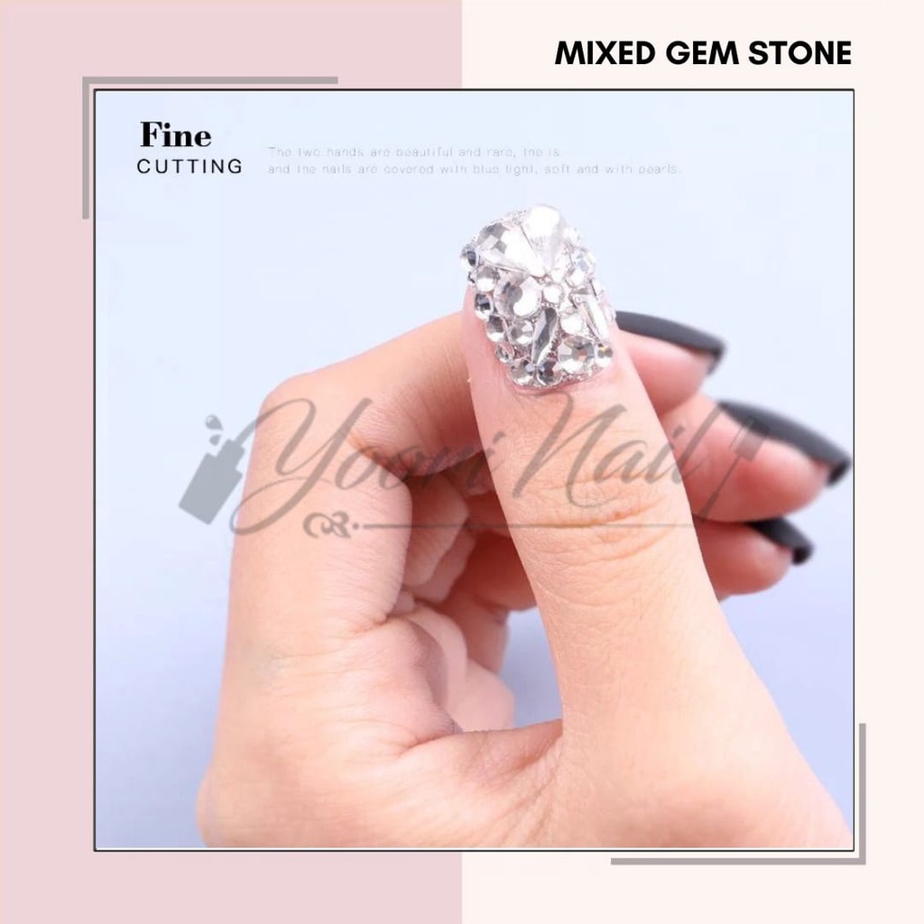 Gemstone Mix For Nails Hiasan Kuku Palsu Rhinestone Accessories Nails