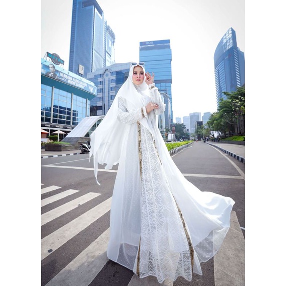 GAMIS WANITA TERBARU / JAWARA SYARI BY POPPY SYARI / GAMIS SYARI PREMIUM / GAMIS SYARI PUTIH MEWAH /