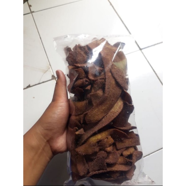 keripik pisang bubuk coklat./keripik pisang 250gram