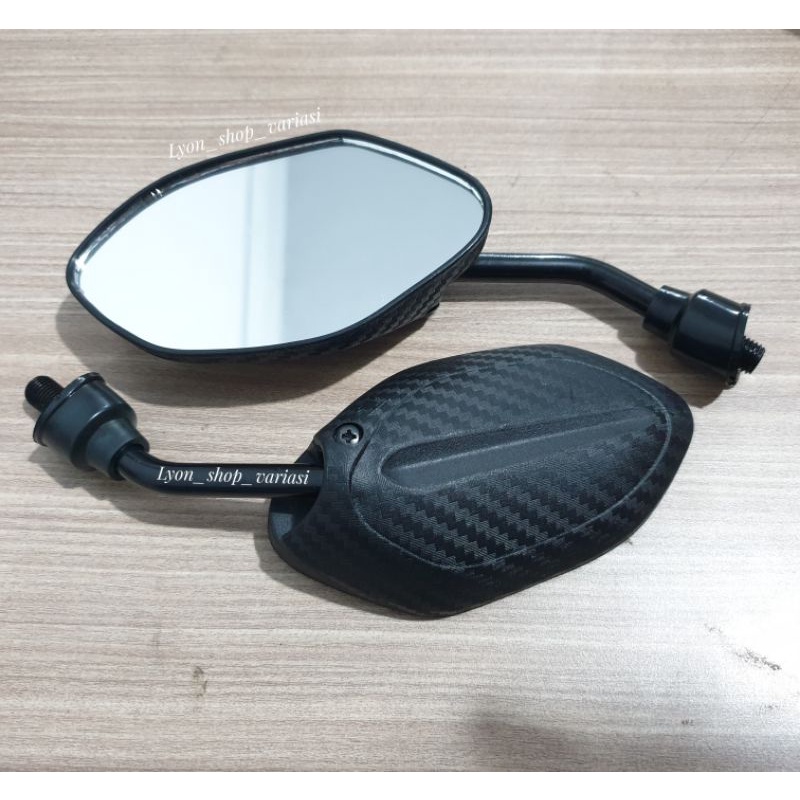 Spion Carbon Variasi Two Tone Honda Beat Scoopy Vario PCX Yamaha Mio JupiterZ Nmax Lexi Universal-2