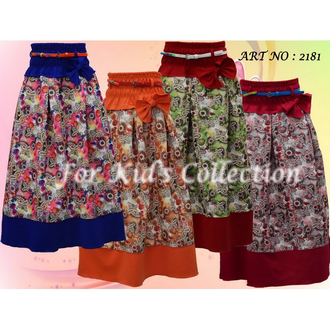 Rok Panjang Anak Perempuan Motif Batik Printing