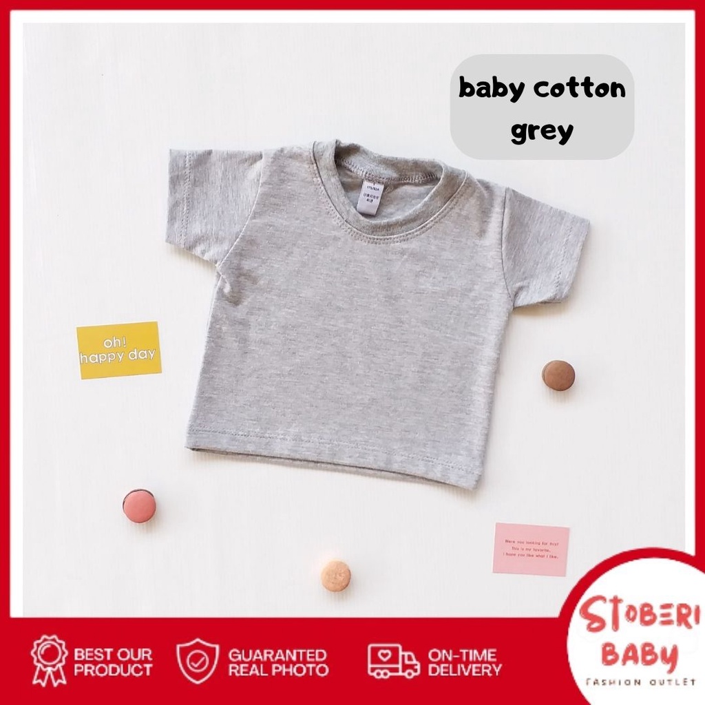 PUNCAK 3.3 stoberi baby - BABY COTTON Basic Tee Monochrome Series - Kaos Anak / Atasan Anak / Kaos Bayi / Atasan Bayi