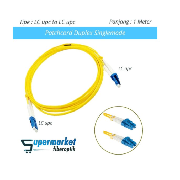 Patchcord Fiber Optik Duplex SingleMode LC to LC Panjang 1 Meter