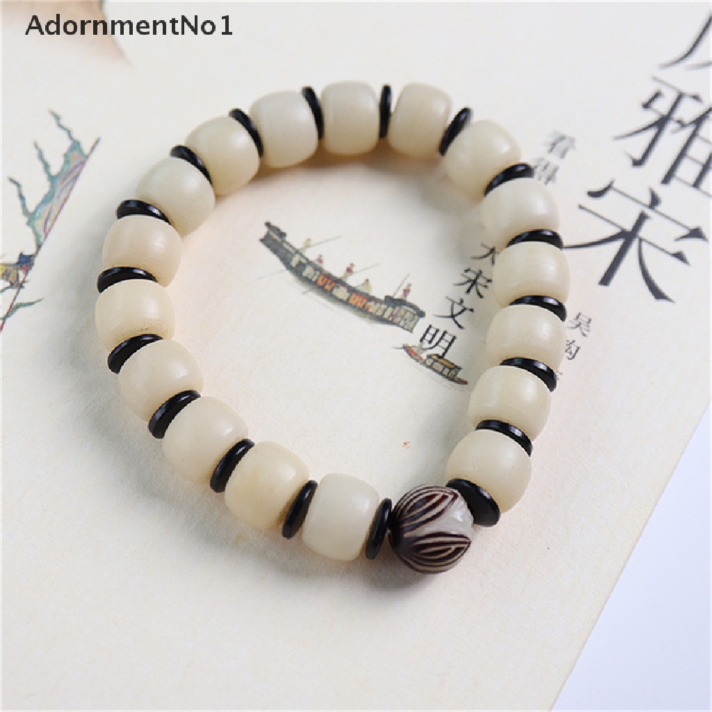 (AdornmentNo1) Gelang Manik Bodhi Akar Teratai Putih Alami Original