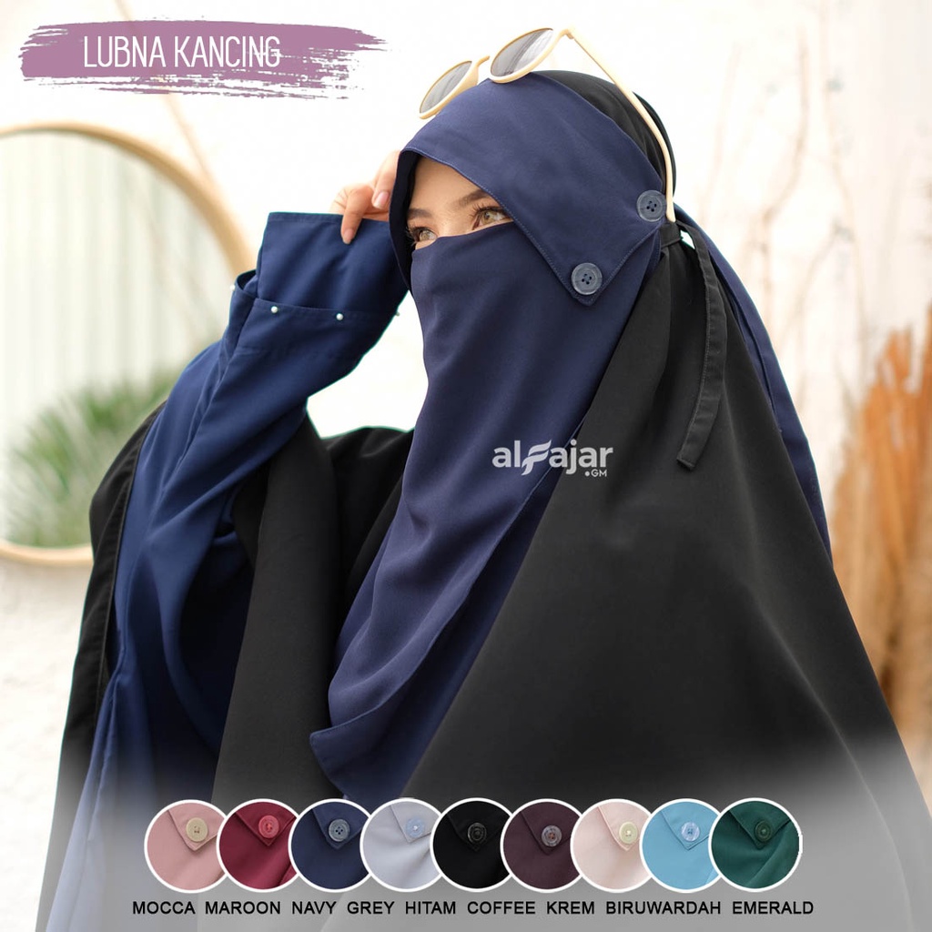 Cadar Niqab Tali Poni Cantik Kekinian Lubna Kancing Ceruti Babydoll by Alfajar Griya Muslim