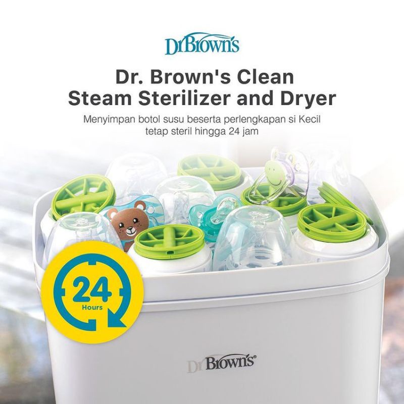 Dr Brown's Clean Steam Sterilizer and Dryer - Dr Browns Alat Steril Botol dan Perlengkapan Bayi Dan Pengering - Dr Brown Steril Botol Bayi dan Pengering Digital