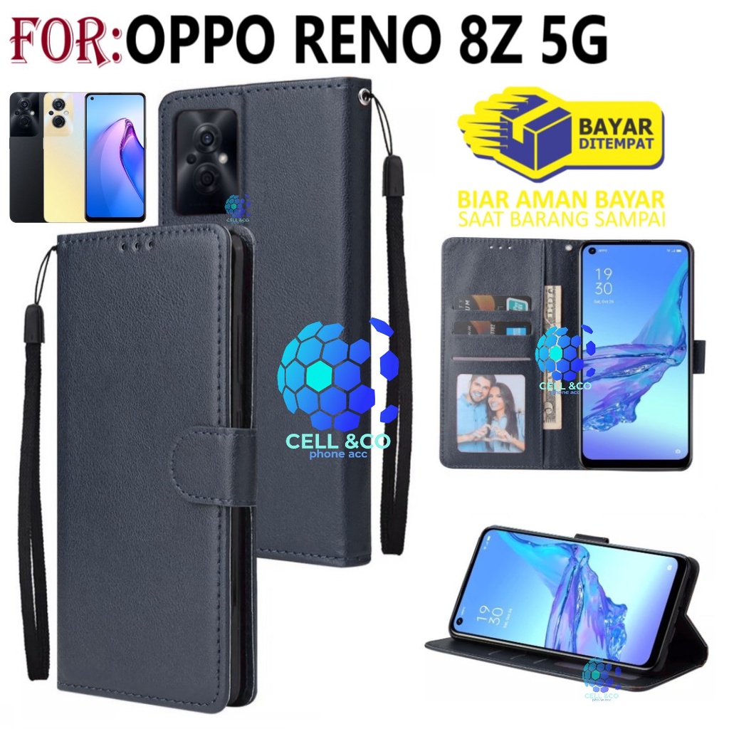 Flip cover NEW OPPO RENO 8Z 5G 2022 TERBARU Flip case buka tutup kesing hp casing hp flip case leather wallet