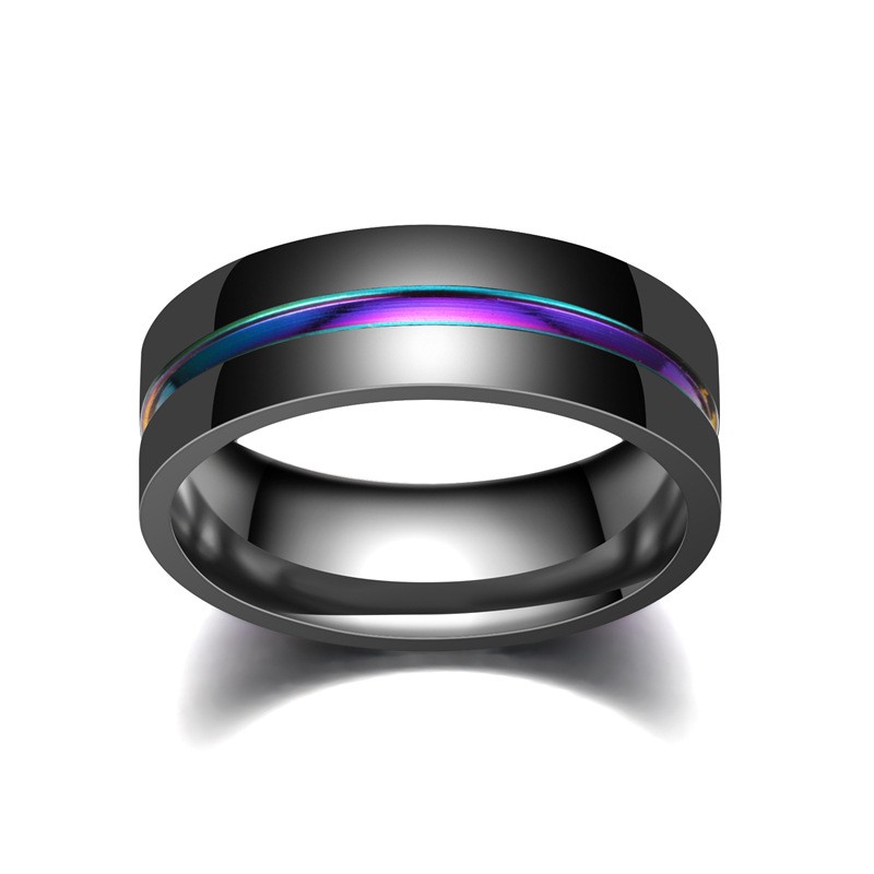 Somen 8 Mm Garis Biru Pria Tungsten Carbide Cincin Pria Pertunangan Pernikahan Cincin Fashion