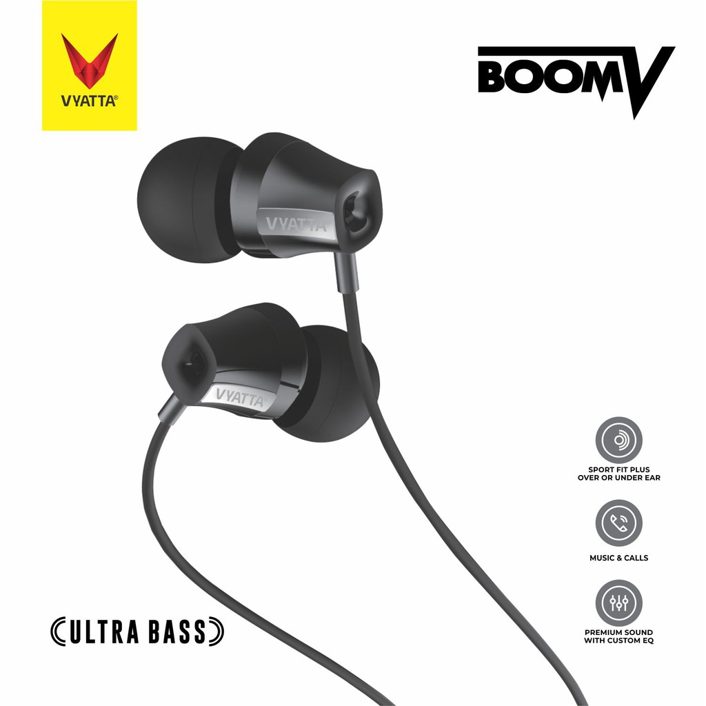 VYATTA BOOM V Earphone / Headset / Handsfree - Ultra Bass-Hitam
