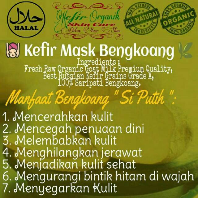 Masker Kefir Bengkoang Susu Kambing Etawa Organik By Kefirganic Shopee Indonesia