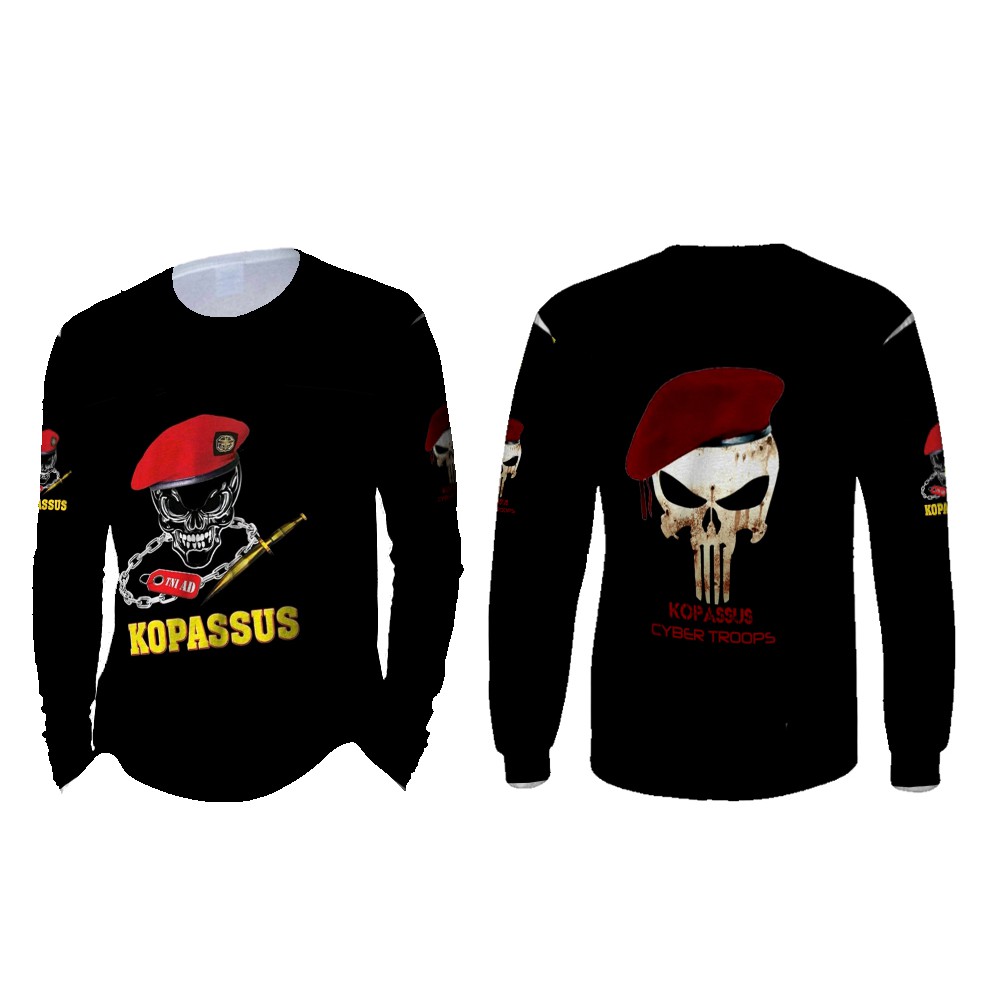 Kaos Baju Tshirt Lengan Panjang Kopassus TNI AD custom