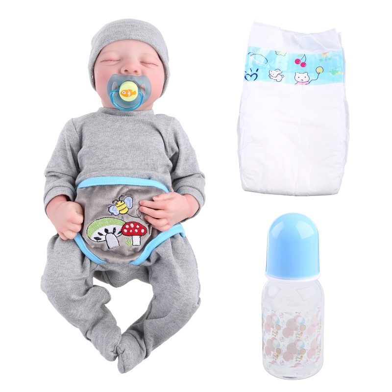 Mary 48cm Real Looking 3D Reborn Baby Untuk Boneka Vinyl/Cloth Body Mainan Tampak Realistis