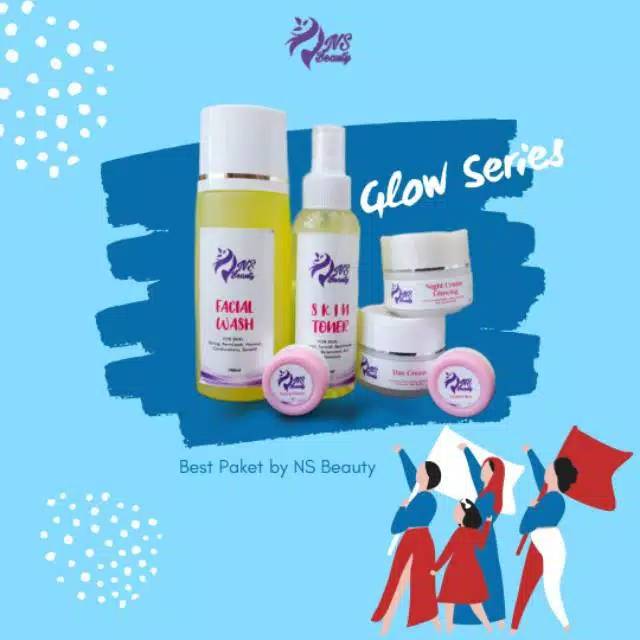 PAKET GLOW SERIES NS BEAUTY paket glow series ns beauty wajah glowing bersinar berseri