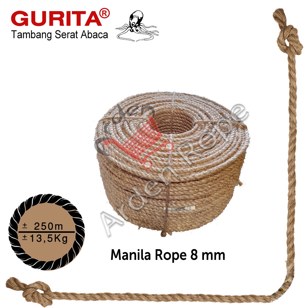 

Tali Manila - Tali Serat Abaka - Tambang Gurita - Gurita Rope 8 mm