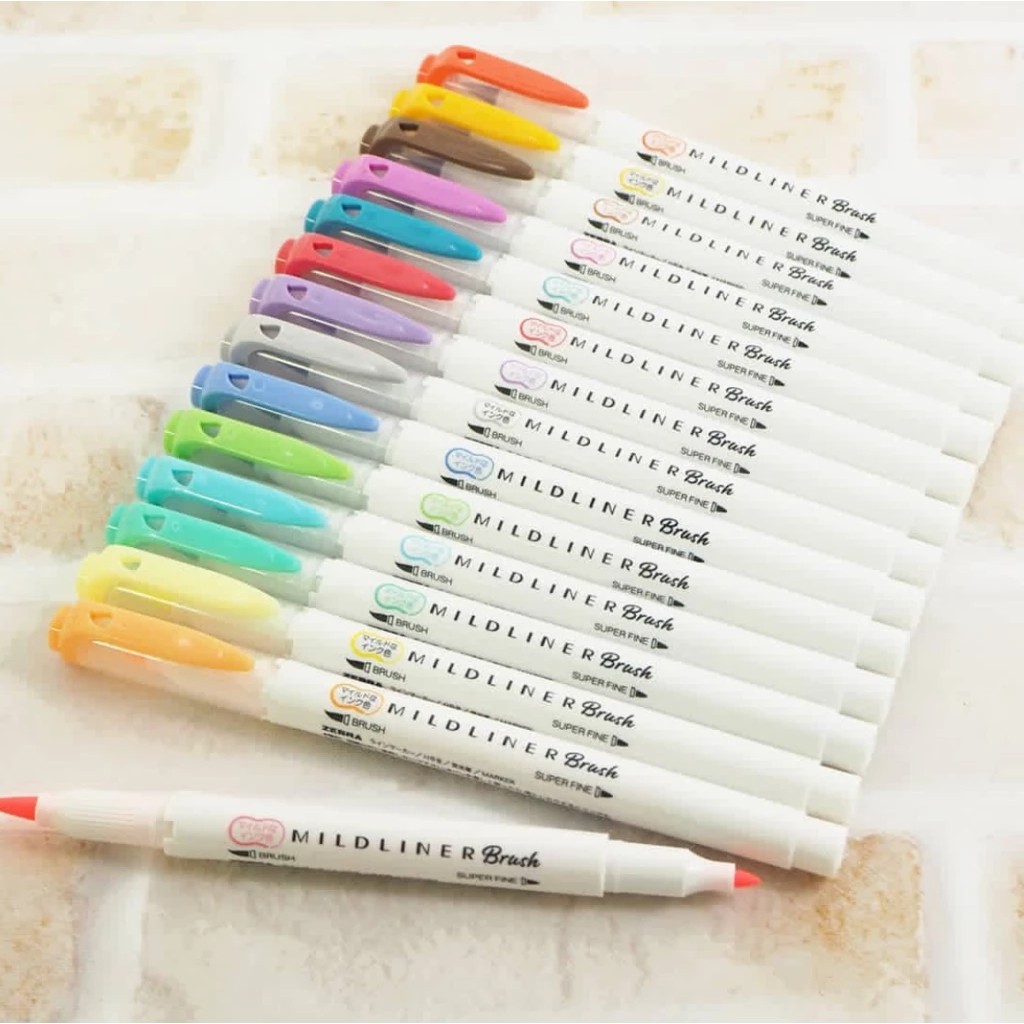 

ZEBRA Mildliner BRUSH Pen Marker (WFT8) - Double Ended Highlighte