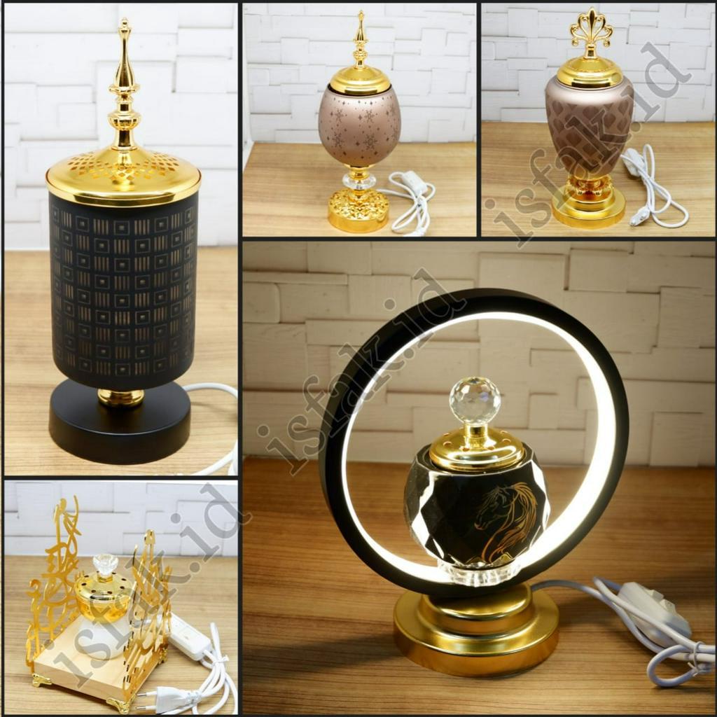 Prapen Listrik Lampu Mabkhara Electric Tempat Bakar Buhur Elektrik Incense Burner Wadah Bukhur Dupa Electrik Modern Tungku Aromaterapi Cantik Pendupaan Impor Antik