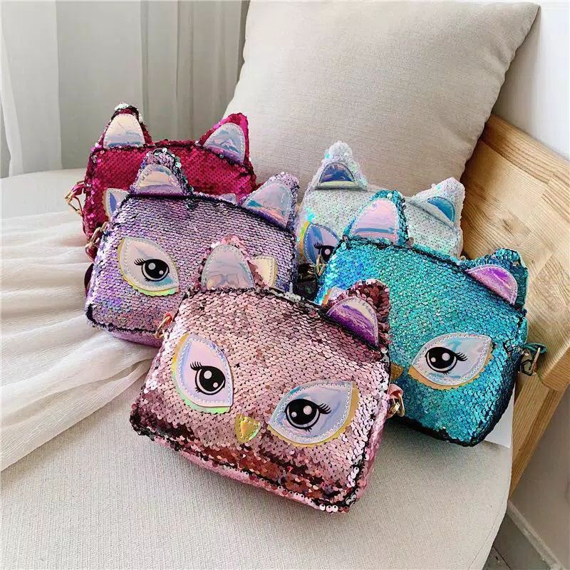 Tas selempang unicorn/sling bag unicorn sequin (berubah warna)