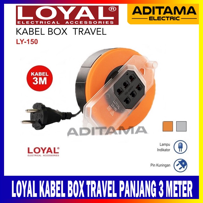 LOYAL STOP KONTAK KABEL ROLL TRAVEL 3 METER LY-150 LY150