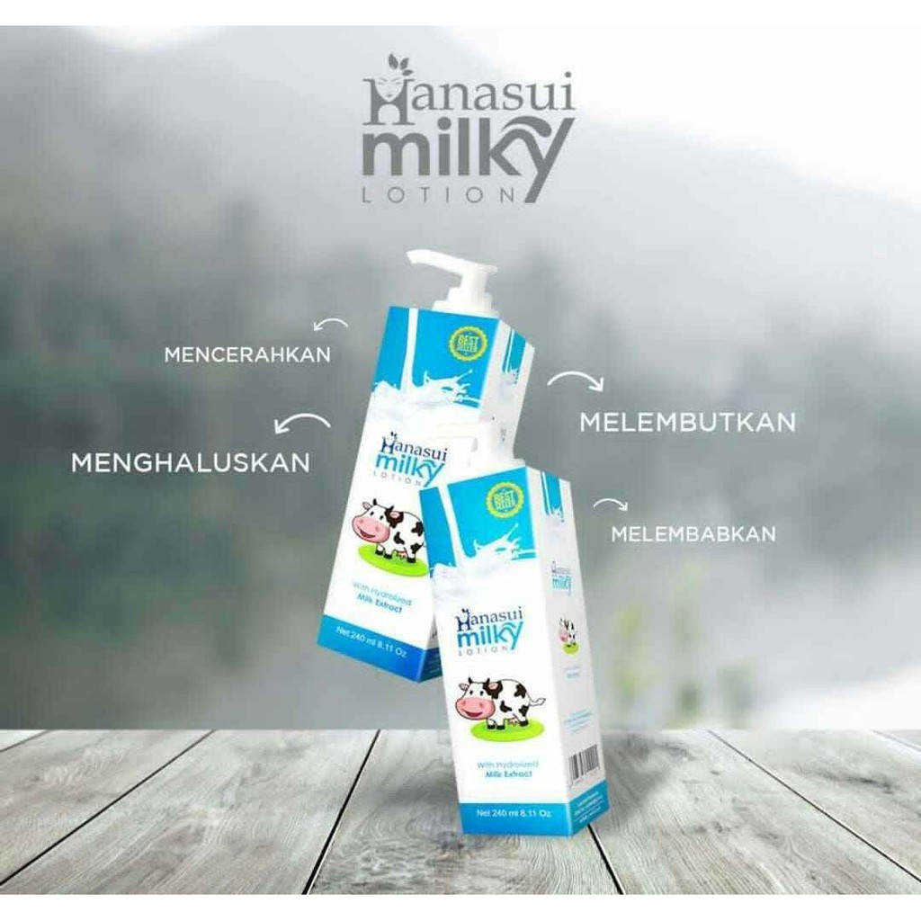 HANASUI Gluta Milky Body Lotion Harum Tahan Lama &amp; Mencerahkan Kulit Dengan Cepat