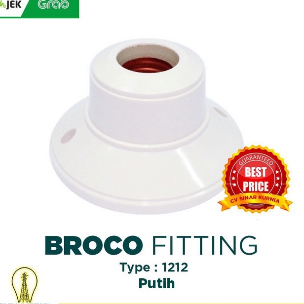 BROCO 1212 STD Ceiling Lamp Holder - Fitting / Rumah Lampu E27 PUTIH ORIGINAL