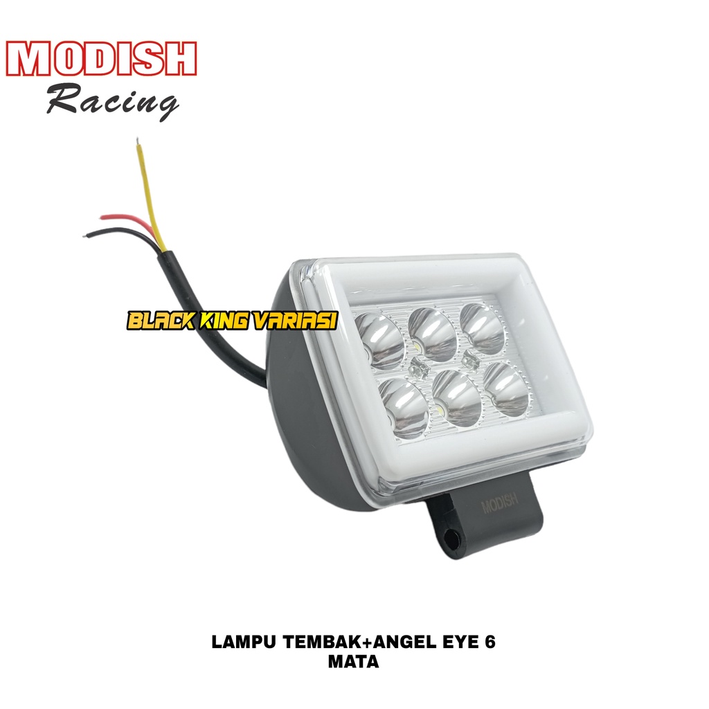 Lampu Tembak LED CWL Daymaker Kotak Strobo 6 Mata Angel Biru Sorot Motor/Mobil Angle