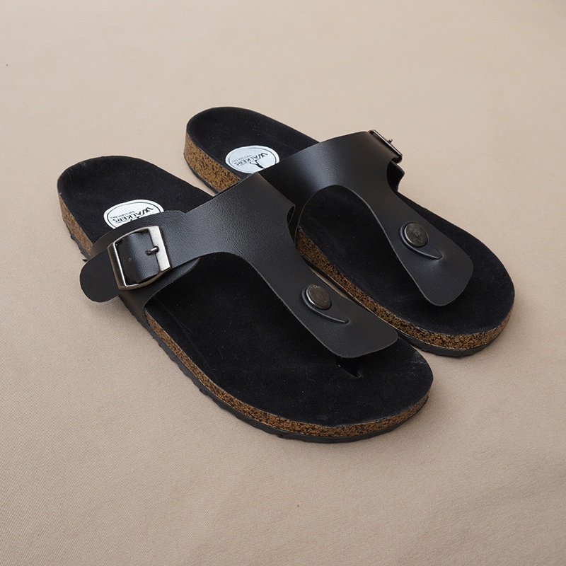 Sandal Pria Walkers Gesper Full Black Casual Gaya Trendy Murah Terlaris