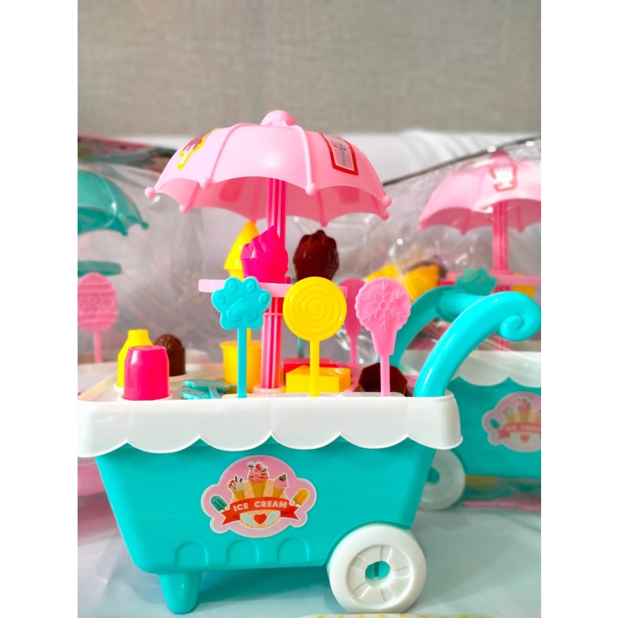 Mainan Anak Gerobak Dorong Ice Cream KGP19 / Troli Es Krim Mini Murah