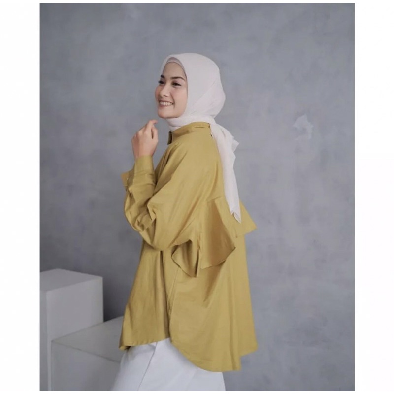 grosir_solo || CARISSA RUFFLE BLOUSE / BLOUSE RUFFLE / BACK RUFFLE BLOUSE / katun crinkle blouse airflow