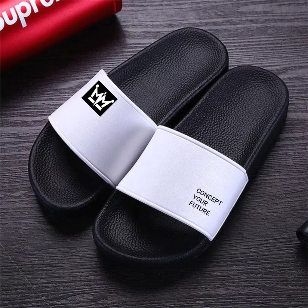 PROMO !!! Sandal Slide Pria SUPREMEEE Sandal Slip On Print Pria-2