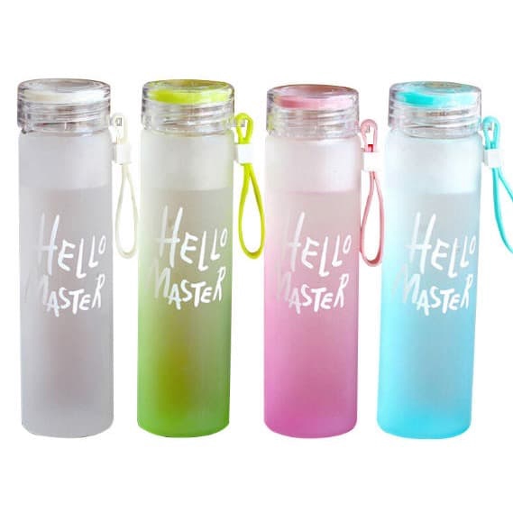 Serbagrosirmurah tempat botol minum hello master unik Termos Tumbler Kaca Botol Minum Kaca Tempat Botol Minum Hello Master Unik Travelling Botol Kaca Tebal Botol Minum Viral