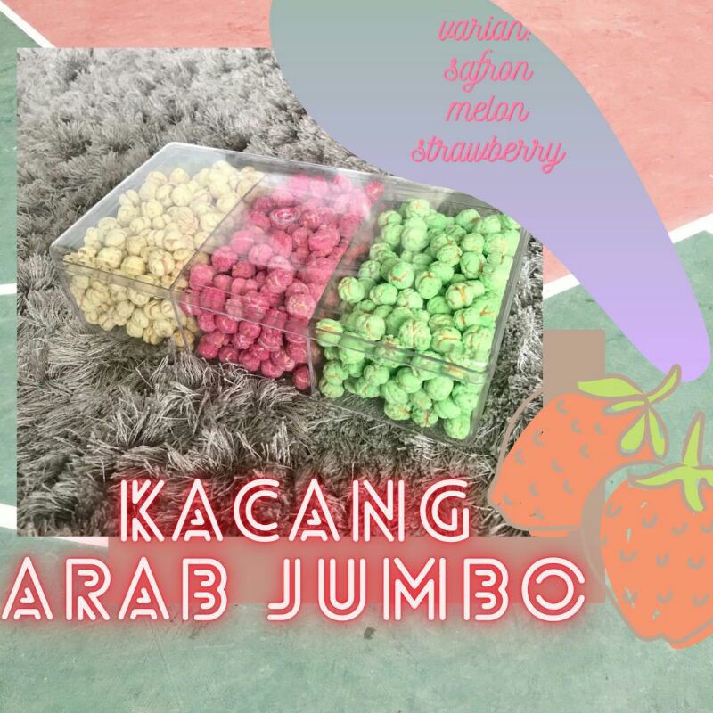 

[COD] - Paket Sekat Kacang Arab Jumbo [Variant : Safron / Melon / Strowberry]