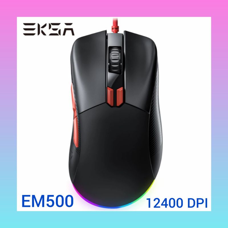 EKSA EM500 RGB Gaming Mouse 12400 DPI 1000Hz Lightweight USB Wired Gaming Mice with 8 Programmable Buttons for PC Laptop