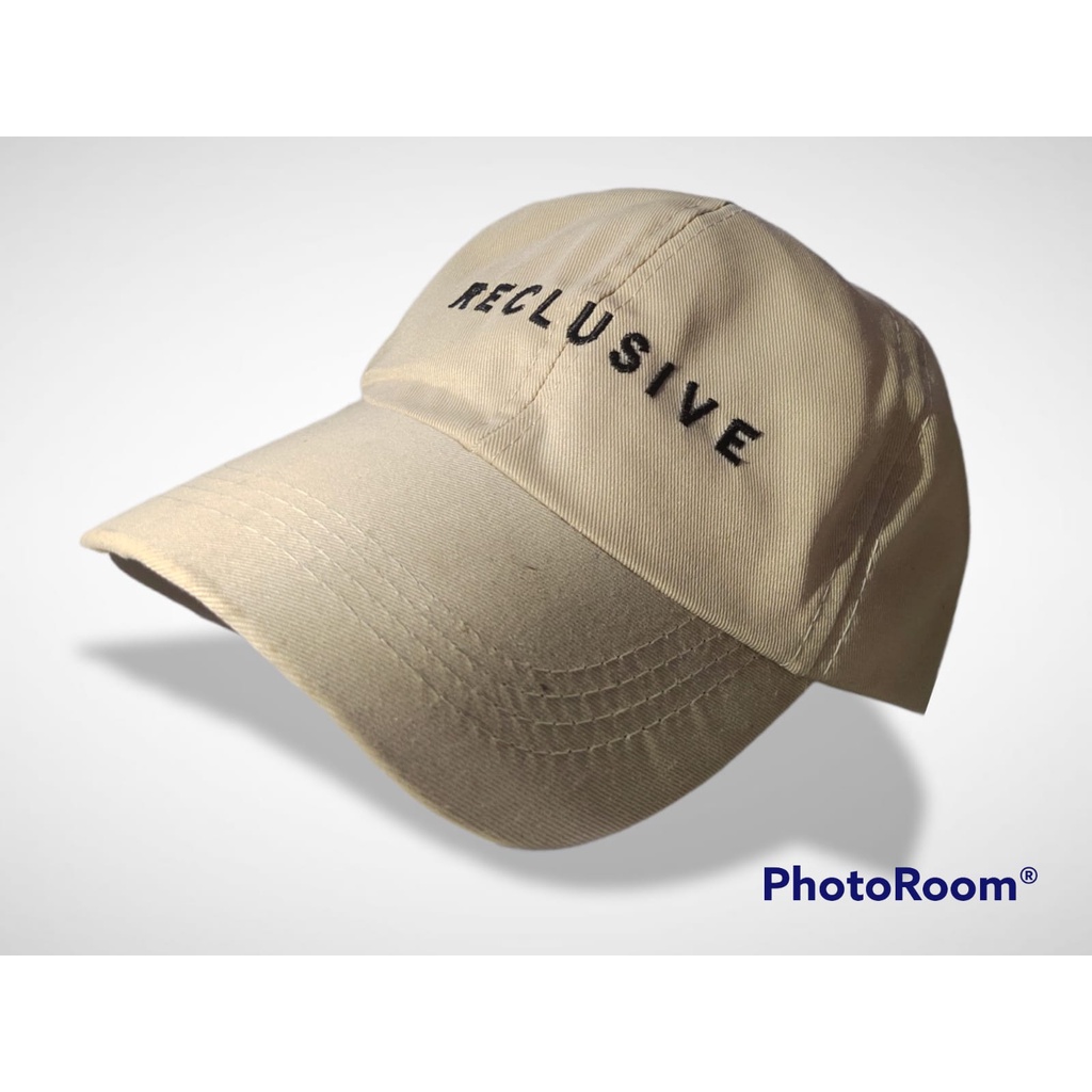 TERMURAH !! TOPI BASEBALL BORDIR SMILE / RECLUSIVE / GARIS TIGA RING LAKI PEREMPUAN-TOPI RECLUSIVE CREAM
