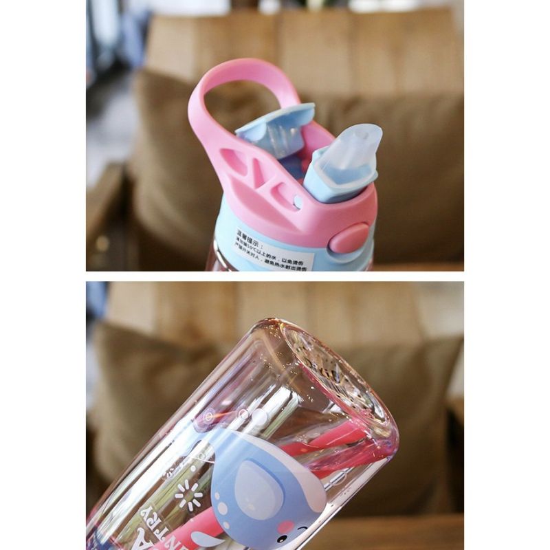 [COD] Botol Minum Anak Sedotan Motif Animal Sea 480 mL Import Botol Minum Anak Sekolah BPA Free