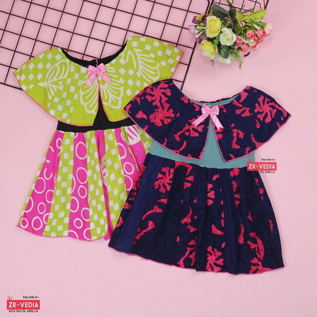 Dress Irene size 3-4 Tahun / Dres Batik Cape Balita Perempuan Murah Baju Anak Cewek Katun Adem Gaun