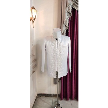 jas pengantin pria murah warna putih payet