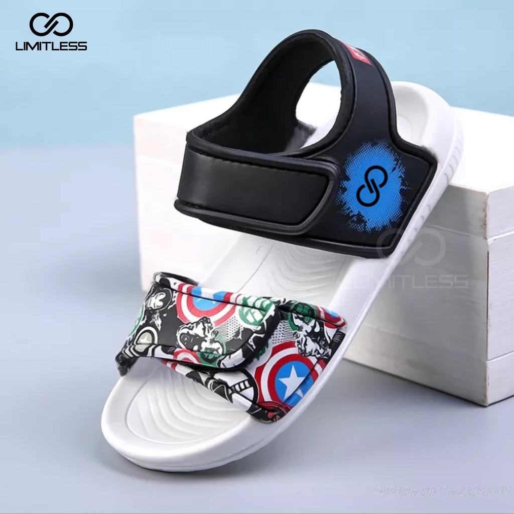Sandal Slop Anak Laki SPIDERMAN Ringan Sendal Gunung Anak Cowok Sepatu Sendal Anak Cowo Slip On Anti Slip
