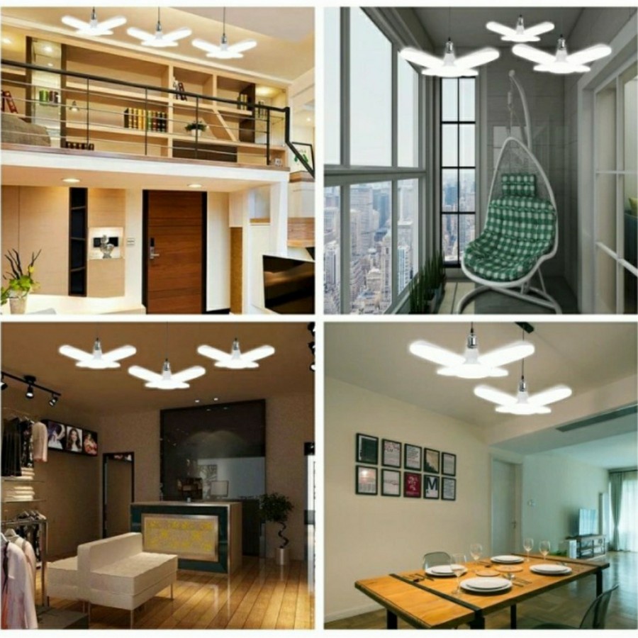 LAMPU BOHLAM LIPAT MODEL 4 DAUN 40WATT / MINI FAN BLADE LED BULB - BC