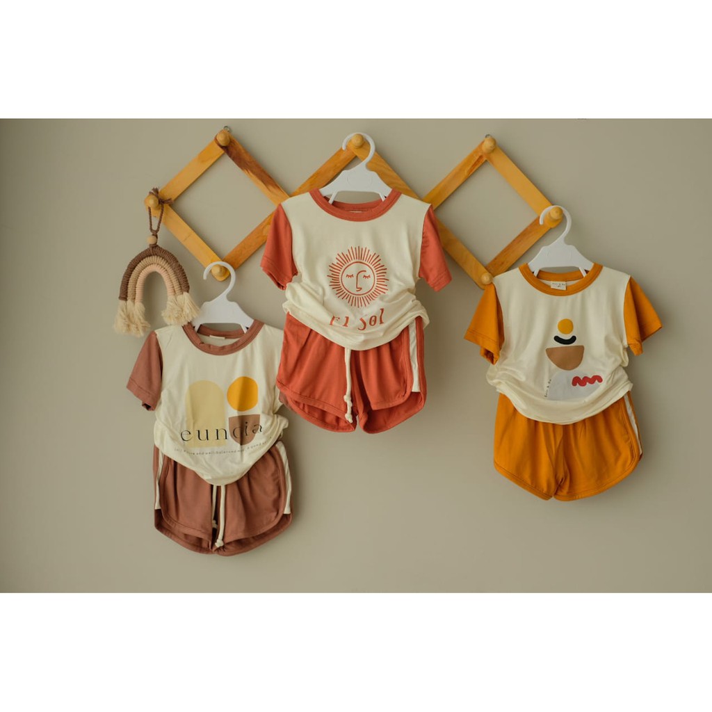 BELL AND BO SETELAN LUNA BAMBOO SETELAN BAJU ANAK  6 bulan - 4 Tahun