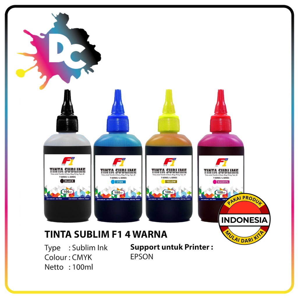 Tinta Sublim F1 Ink 100ml 1 set - CMYK