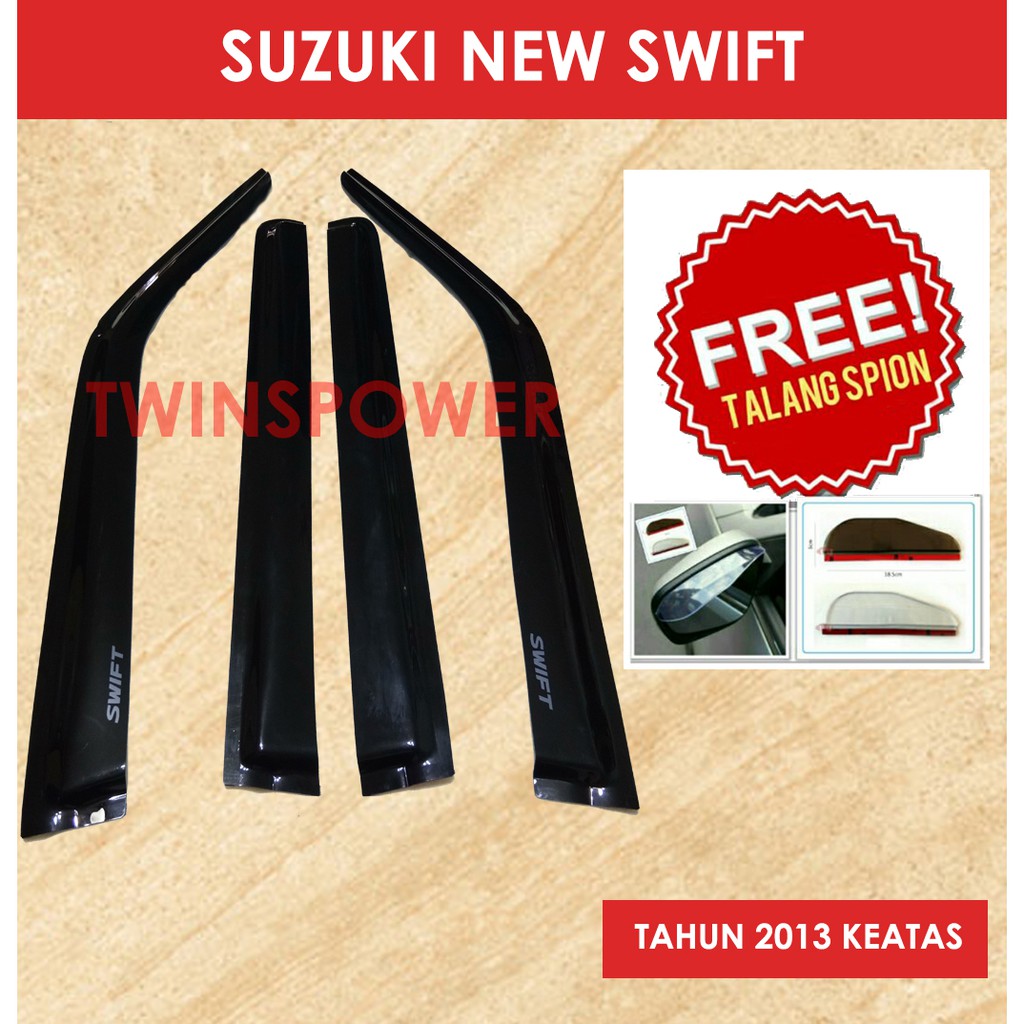 Talang Air Mobil Slim Suzuki New Swift Bonus Talang Spion