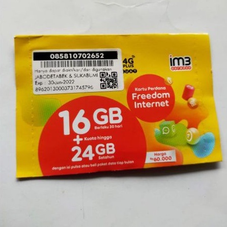 perdana indosat 16gb