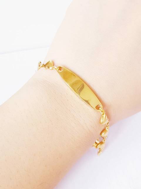 Gelang Anak &amp; Dewasa Titanium Rantai Gold Antikarat